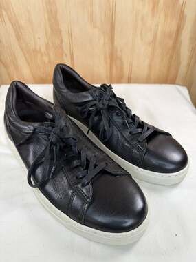 Bruno Magli Diego Black Leather Low Top Sneakers Men Size 10.5